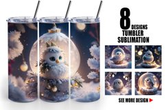 3D Baby Bird with Christmas snow | Tumbler Sublimation Wrap Product Image 1