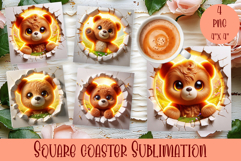 3D Baby little bear Coaster Sublimation |cute animal Product Image 1