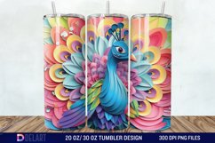 3D Baby Peacock Wall Art Tumbler Wrap Product Image 1