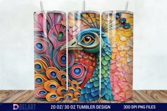 3D Baby Peacock Wall Art Tumbler Wrap Product Image 1
