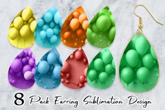 3D Balloons Earring teardrop sublimation design Product Image 1