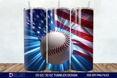 3D Baseball American Flag Tumbler Wrap Product Image 1