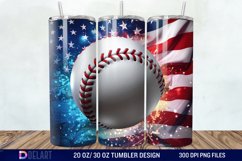 3D Baseball American Flag Tumbler Wrap Product Image 1