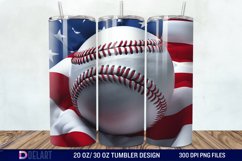 3D Baseball American Flag Tumbler Wrap Product Image 1