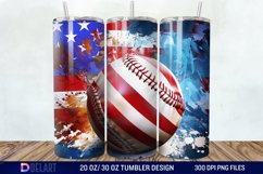 3D Baseball American Flag Tumbler Wrap Product Image 1
