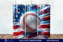 3D Baseball American Flag Tumbler Wrap Product Image 1