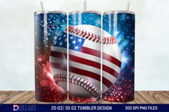 3D Baseball American Flag Tumbler Wrap Product Image 1