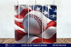 3D Baseball American Flag Tumbler Wrap Product Image 1