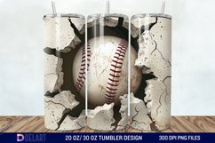 3D Baseball Tumbler Wrap Product Image 1