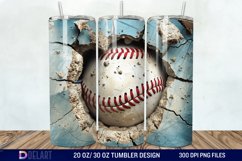 3D Baseball Tumbler Wrap Product Image 1