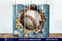 3D Baseball Tumbler Wrap Product Image 1