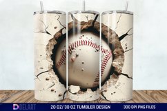3D Baseball Tumbler Wrap Product Image 1