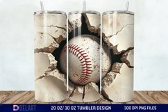 3D Baseball Tumbler Wrap Product Image 1