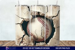 3D Baseball Tumbler Wrap Product Image 1