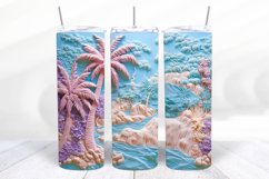 3D Beach 20 oz Skinny Tumbler Wrap Designs