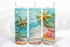3D Beach 20 oz Skinny Tumbler Wrap Designs
