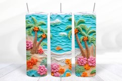 3D Beach 20 oz Skinny Tumbler Wrap Designs