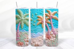 3D Beach 20 oz Skinny Tumbler Wrap Designs