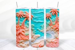 3D Beach 20 oz Skinny Tumbler Wrap Designs