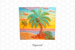 3D Beach 20 oz Skinny Tumbler Wrap Sublimation Design