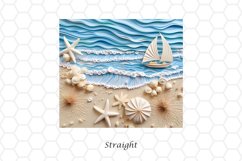 3D Beach 20 oz Skinny Tumbler Wrap Sublimation Design