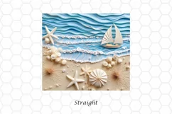 3D Beach 20 oz Skinny Tumbler Wrap Sublimation Design