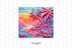 3D Beach 20 oz Skinny Tumbler Wrap Sublimation Design