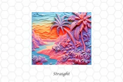 3D Beach 20 oz Skinny Tumbler Wrap Sublimation Design