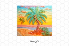 3D Beach 20 oz Skinny Tumbler Wrap Sublimation Design