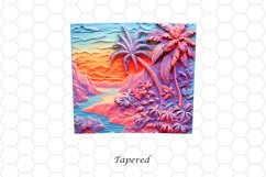 3D Beach 20 oz Skinny Tumbler Wrap Sublimation Design