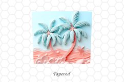 3D Beach 20 oz Skinny Tumbler Wrap Sublimation Design