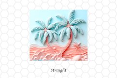 3D Beach 20 oz Skinny Tumbler Wrap Sublimation Design