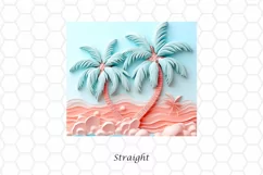 3D Beach 20 oz Skinny Tumbler Wrap Sublimation Design