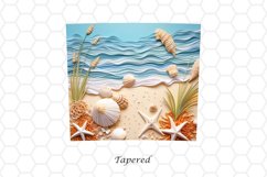 3D Beach 20 oz Skinny Tumbler Wrap Sublimation Design