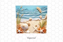 3D Beach 20 oz Skinny Tumbler Wrap Sublimation Design