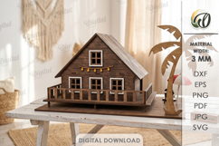 3D Beach House Laser Cut. Summer Stand Decor SVG Product Image 2