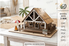 3D Beach Houses Bundle Laser Cut. Summer Stand Decor SVG Product Image 2