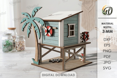 3D Beach Houses Bundle Laser Cut. Summer Stand Decor SVG Product Image 6