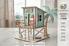 3D Beach Houses Bundle Laser Cut. Summer Stand Decor SVG Product Image 5