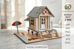 3D Beach Houses Bundle Laser Cut. Summer Stand Decor SVG Product Image 8