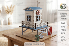 3D Beach Houses Bundle Laser Cut. Summer Stand Decor SVG Product Image 11