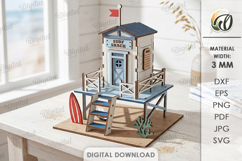 3D Beach Houses Bundle Laser Cut. Summer Stand Decor SVG Product Image 10
