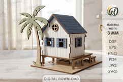 3D Beach Houses Bundle Laser Cut. Summer Stand Decor SVG Product Image 13