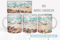 3D Beach Seashell Mug Sublimation I 3D Mug Wrap Product Image 1