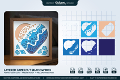 3D Heart Beach Wave Layered Shadow Box Product Image 2