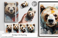 Digital Paper 3D Bear Painting Product Image 1