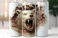 Angry Bear Head Sublimation|Roaring Wild Animals Tumbler Product Image 3