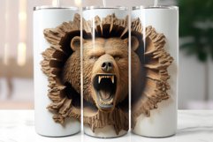Angry Bear Head Sublimation|Roaring Wild Animals Tumbler Product Image 2