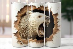 Angry Bear Head Sublimation|Roaring Wild Animals Tumbler Product Image 4