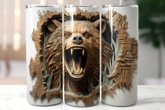 Angry Bear Head Sublimation|Roaring Wild Animals Tumbler Product Image 5